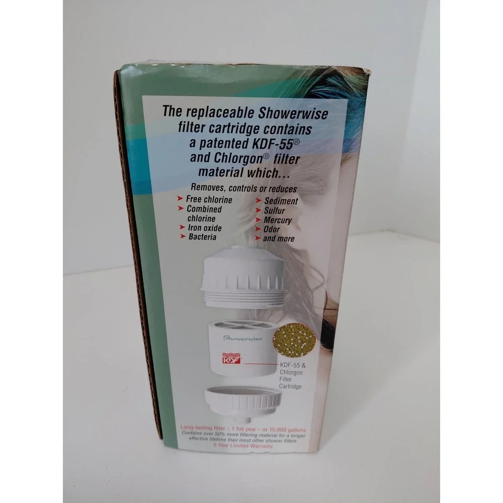 Deluxe Showerwise Filtration System Reduces Chlorine 1195 Massage Showerhead New